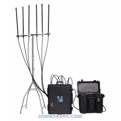Anti-Drone UAV Portable Jammer 550W 6 bands up to 8km